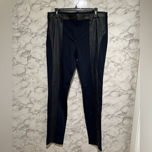TPC The Pant Co. Navy Leather Insert Pants